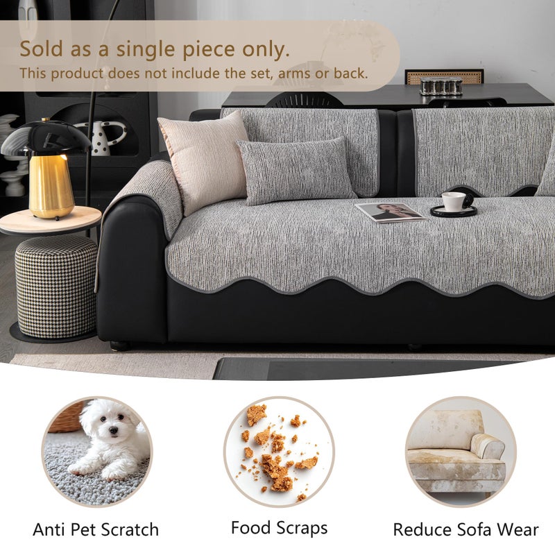 MEETSKY Couch Cover for Dogs Washable, Non Slip Couch Covers for 2 Cushion Couch Sofa Pet Friendly, Sofa Cover Furniture Protector Covers, Dog Mat for Couches, Dark Grey, 35" x 71" (Only 1 Piece) - Image 2