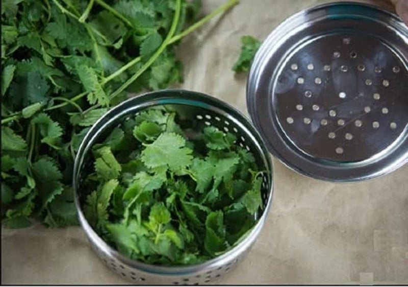 Dynore Stainless Steel Hole Puri Dabba/Kothmir dabba/Sprout Maker/coriander dabba/Flat Dabba With Air Ventilation Hole Through it - Image 3