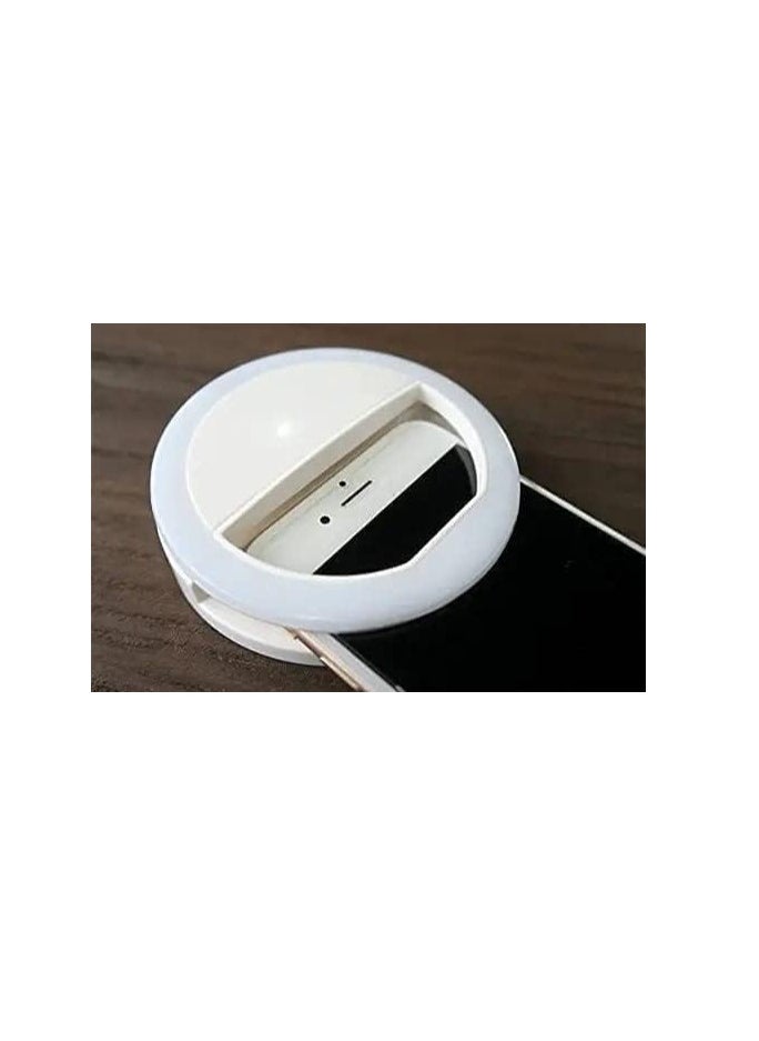 Generic Portable LED Ring Selfie Light with 3 Brightness Levels – Clip-On Light for Smartphones, Tablets & Laptops – Ideal for Video Calls & Photography 