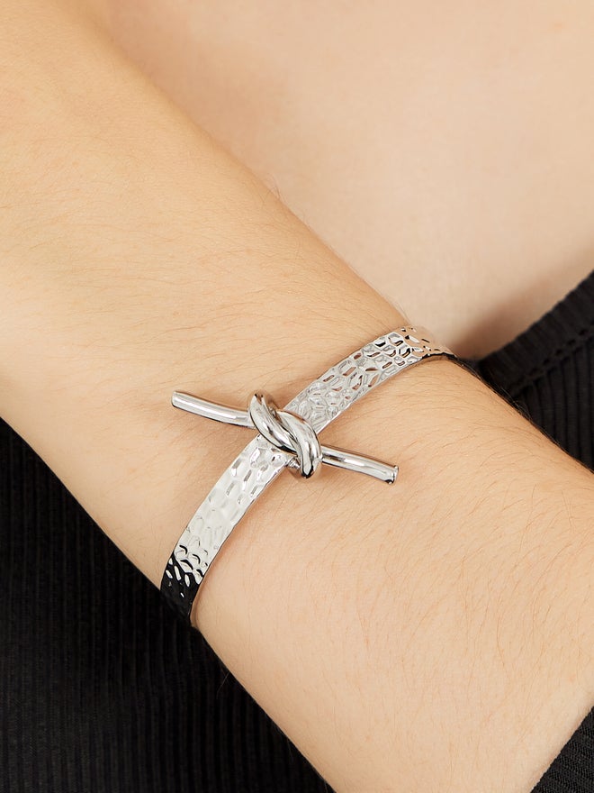 Styli Styli Knot Detail Textured Cuff Bracelet  - Image 1
