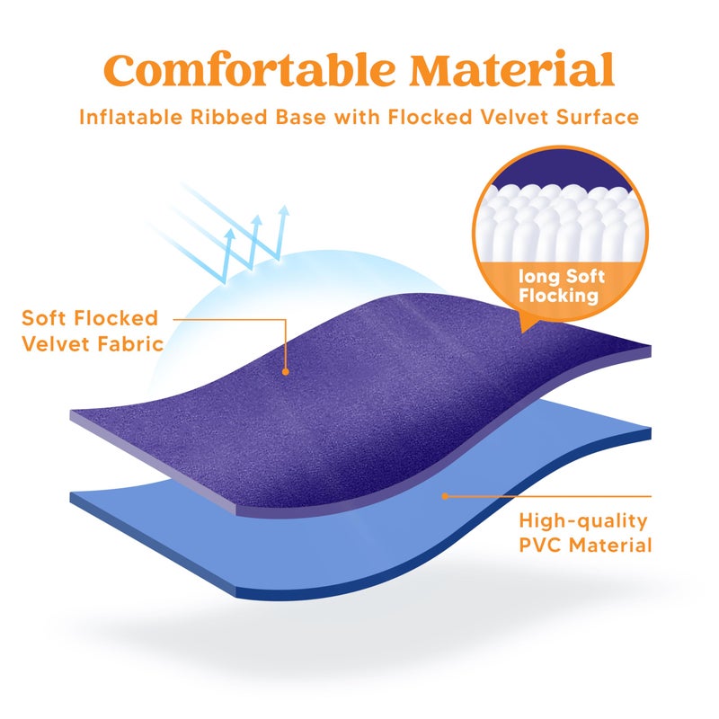 SLOOSH Inflatable Tanning Pool Lounger Float, 85" x 57" Extra Large Pool Floats Adult with Pillow, 4 in 1 Suntan Tub Raft Floatie,Sunbathing Bed Lounge for Water Blow Up Ball Pit, XL-Dark Blue - Image 5