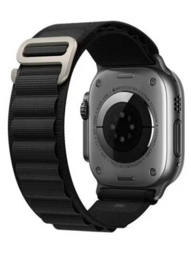 TIGER 2-Pack Alpine Loop Bands for Apple Watch 49mm, 45mm, 44mm – Compatible with Series Ultra, 8, 7, SE, 6, 5, 4, 3, 2 | Rugged Woven Nylon Replacement Sport Straps for Men & Women | Breathable, Adjustable, All-Day Comfort | White & Black – Secure Fit for Fitness & Daily Use - Image 5