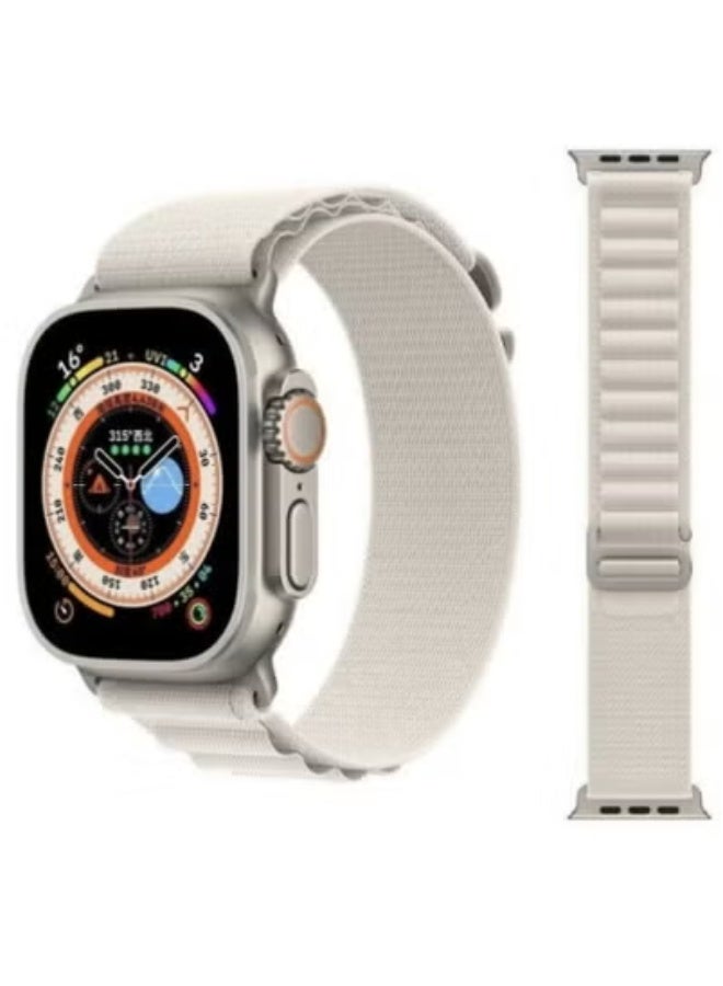 TIGER 2-Pack Alpine Loop Bands for Apple Watch 49mm, 45mm, 44mm – Compatible with Series Ultra, 8, 7, SE, 6, 5, 4, 3, 2 | Rugged Woven Nylon Replacement Sport Straps for Men & Women | Breathable, Adjustable, All-Day Comfort | White & Black – Secure Fit for Fitness & Daily Use - Image 2