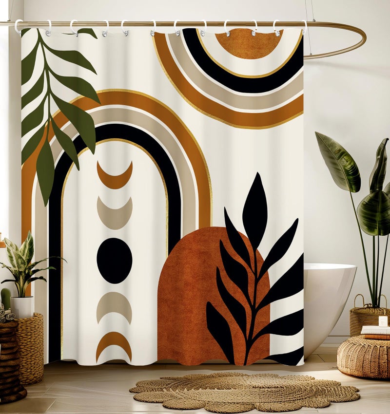Stanoha Shower Curtain for Bathroom Stall Boho Modern Cute Aesthetic Decorative Girly Waterproof Unique Art Boho Girls Chic Print Design Teen Pretty Women Cortinas de BaÃ±o Bathtub 72 x72 Inch - Image 1