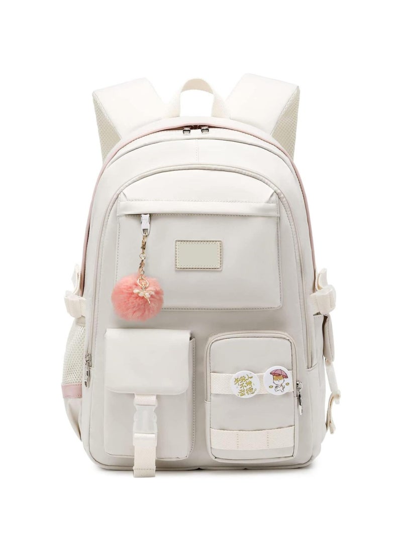 Generic - Girls Backpacks Aesthetic Backpacks Cute School Bags School Bags Kawaii Anime Girls Backpacks, White - Image 1