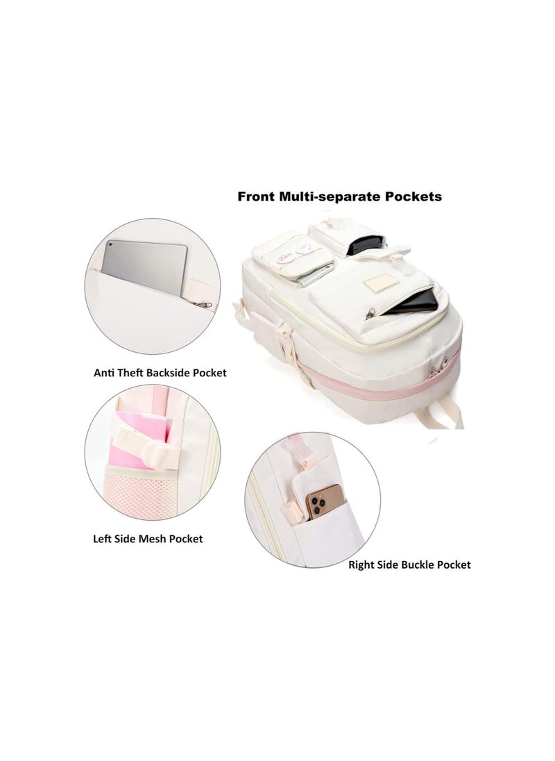 Generic - Girls Backpacks Aesthetic Backpacks Cute School Bags School Bags Kawaii Anime Girls Backpacks, White - Image 1