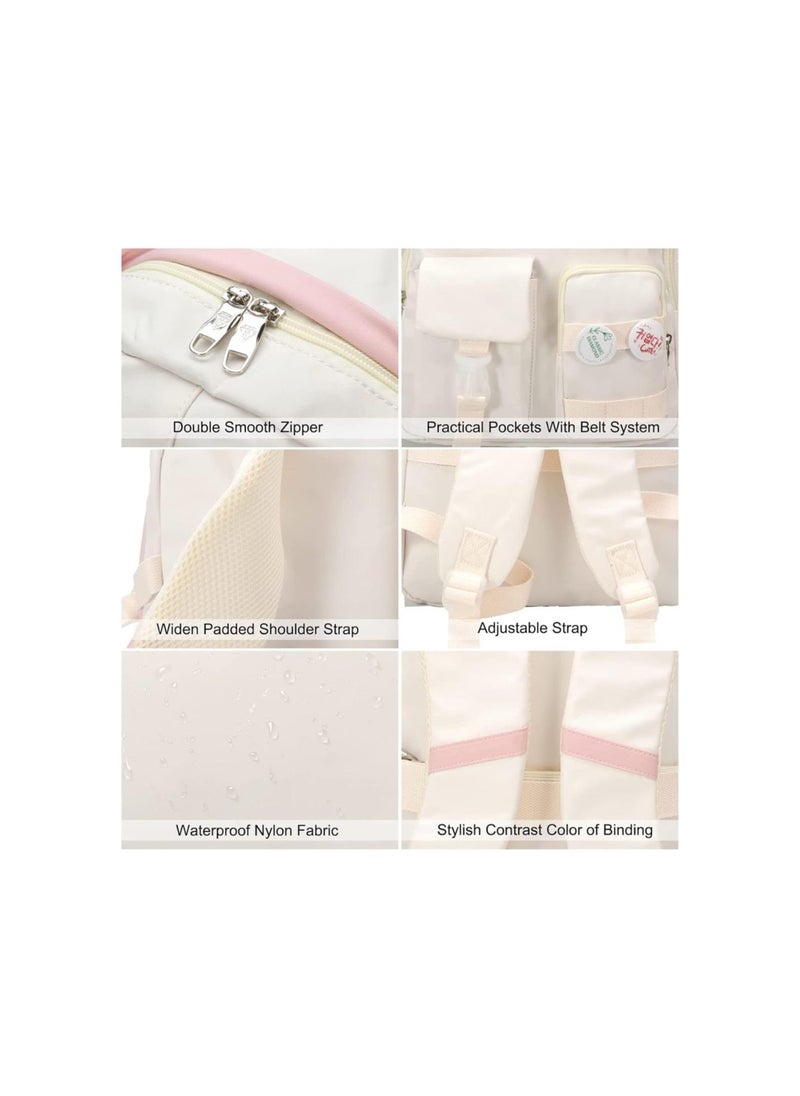 Generic - Girls Backpacks Aesthetic Backpacks Cute School Bags School Bags Kawaii Anime Girls Backpacks, White - Image 1