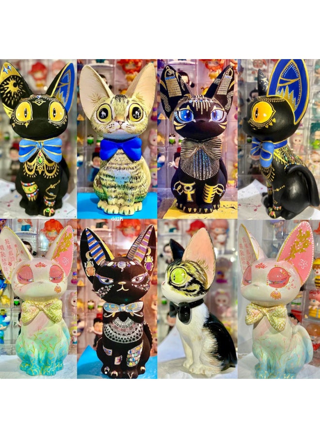 null - Jiji Cat Plaster Doll Coloring Diy Piggy Bank Little Red Book Net Red Sanliou Large White Embryo One-piece Delivery-Color:Loopy Ruby [5 Pack] 3D Small Plaster-Send Colored Suit - Image 1