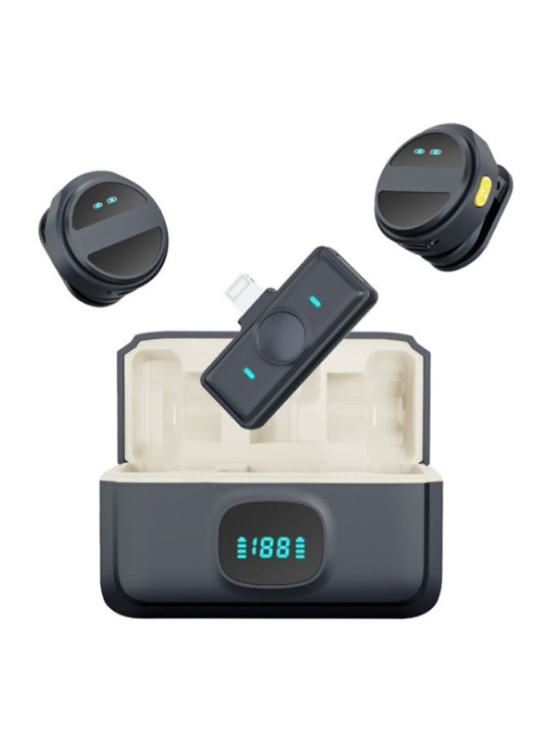 Magnetic Digital Microphone Wireless Collar Lavalier Lapel Microphone with Charging Case for Lightning Connector for iOS Devices  - Image 1