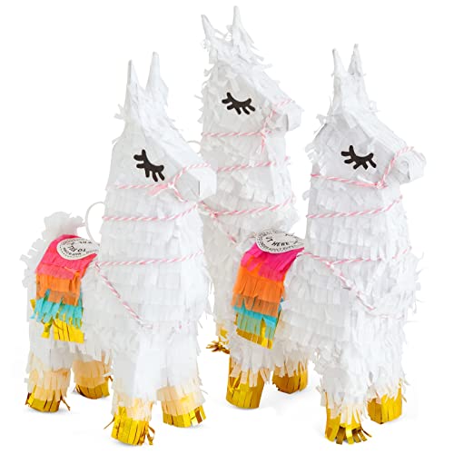 Juvale Mini Pinata Llama 3Pack 49 x 21 x 102 In Multicolor Gold Party Favors CandyFilled Mini Pinatas for Llama Fiesta Party Decorations Table Decor - Image 1