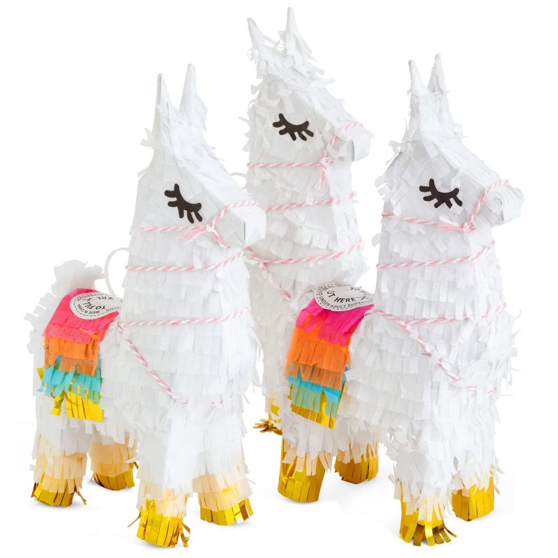Juvale Mini Pinata Llama 3Pack 49 x 21 x 102 In Multicolor Gold Party Favors CandyFilled Mini Pinatas for Llama Fiesta Party Decorations Table Decor - Image 2