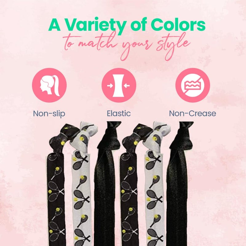 سبورتي بيلا طقم رَبطات شعر مطاطية للتنس من 6 قطع - Image 4