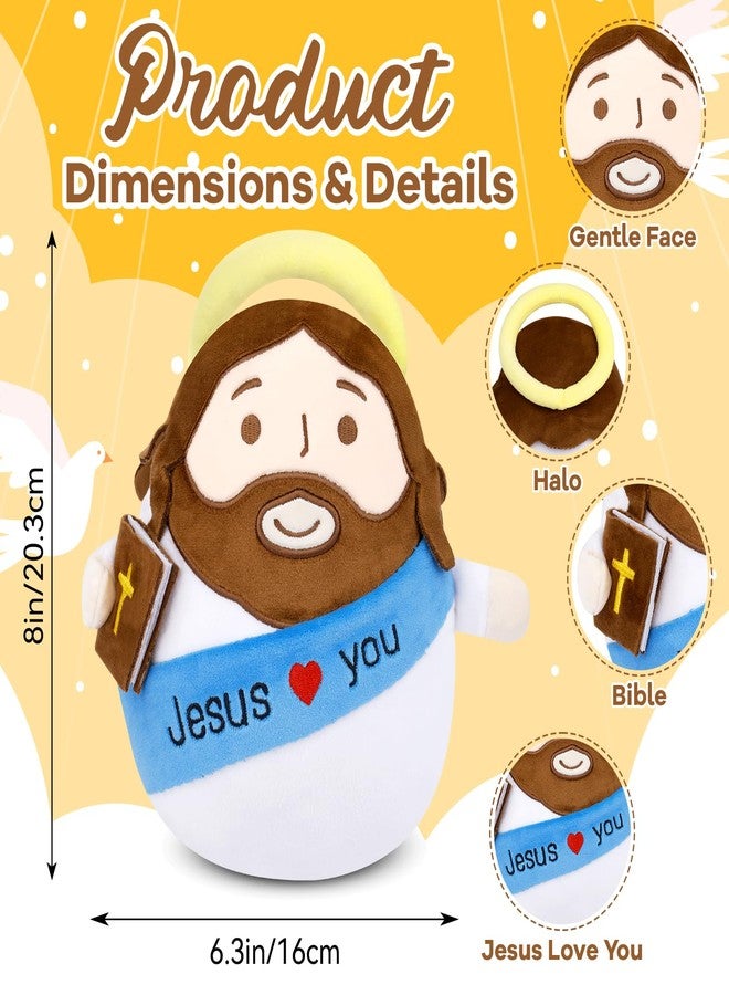 LSYDCARM Jesus Plush Doll, 8 Inch Easter Stuffed Animals Jesus with The Bible, Cloak & Jesus Love You, Easter Plush Toys for Church Sunday School, Religious Easter Gift for Kids Adults, Christian Gifts - Image 3