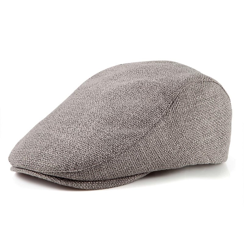 LADYBRO Classic Solid Flat Cap Newsboy Hats for Men Cabbie Driving Scally Adjustable (Polyester Blend, Grey) - Image 3