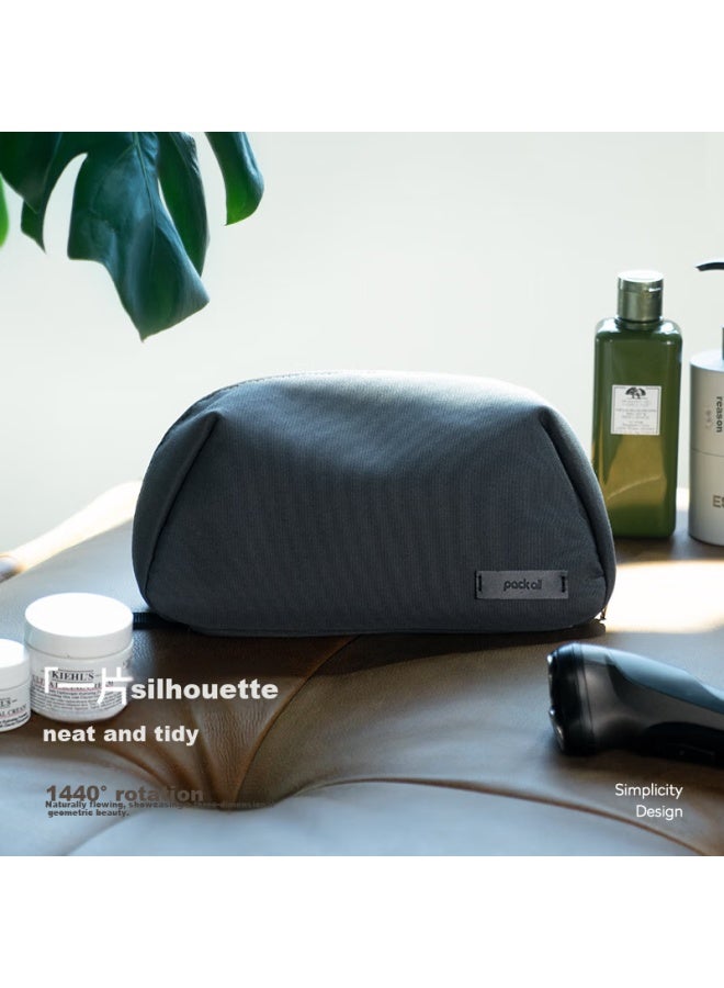 Pack All Travel Toiletry Bag For Men, Convenient Storage, Thickened Curved Large Opening, Business Trip Toiletries Organizer Bag, Dark Gray - Image 3