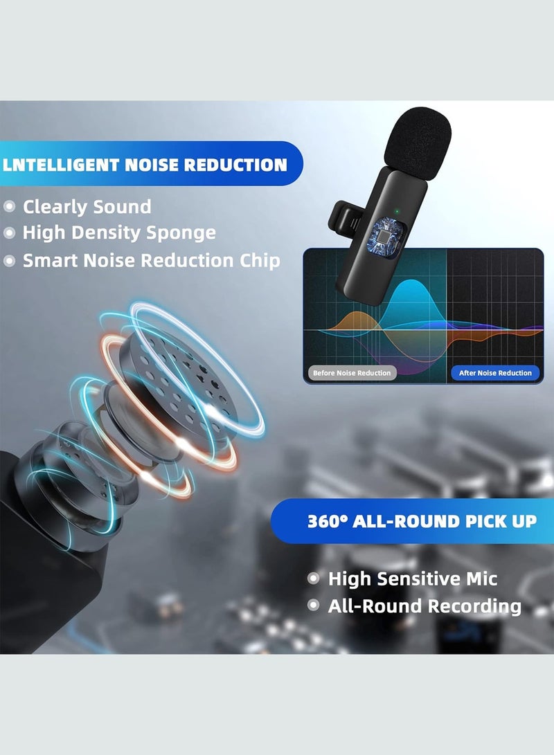 Chappeline MR01 Wireless Adapter Microphone for Type C Android, iPhone iPad Video Recording Podcast, Professional Lapel Mini Microphones - Black - Image 3