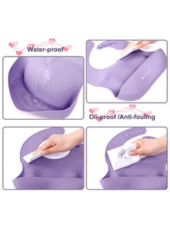 Snowie Soft ® 5Pcs Silicone Tableware Kit For Baby Foodgrade Silicone Tableware Kit Baby Plate & Bowl With Sucker, Cup, Spoon, Bib Food Grade Silicone Bpa-Free Dishwasher & Microwave Safe Baby Product  - Image 4