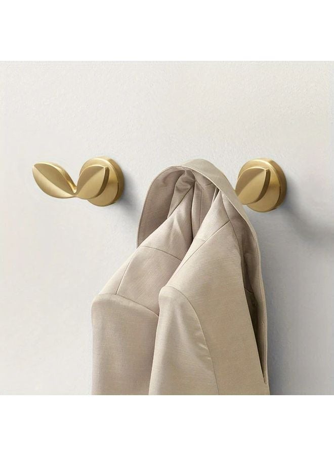 Grey Metal Leaf Wall Hooks 2pcs No Tools Installation Rustic Farmhouse Decor - Image 3