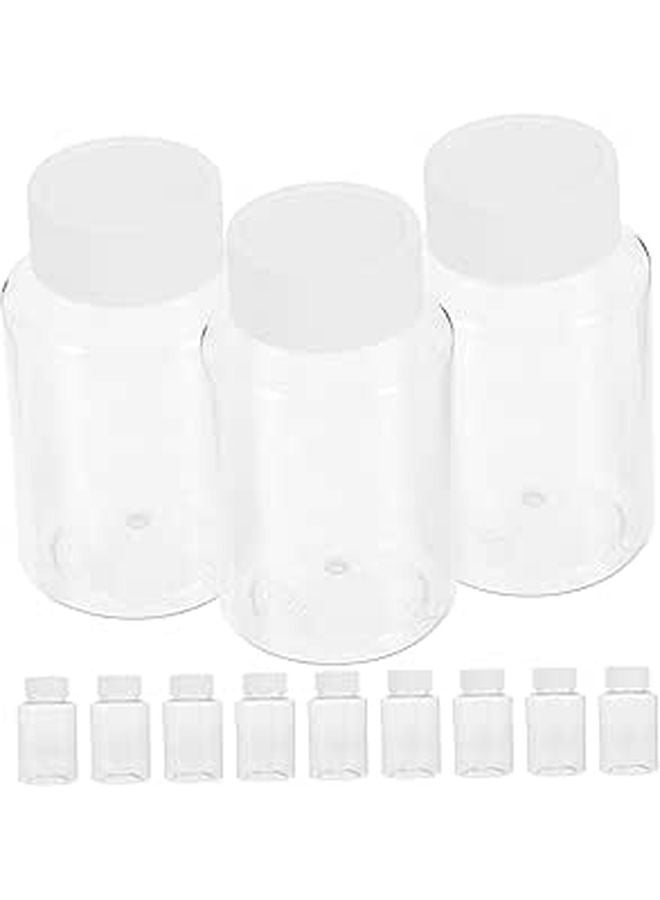 12pcs Large Opening Transparent Medicine Bottles With Caps For Pills Storage Travel Sealed Containers - Image 1