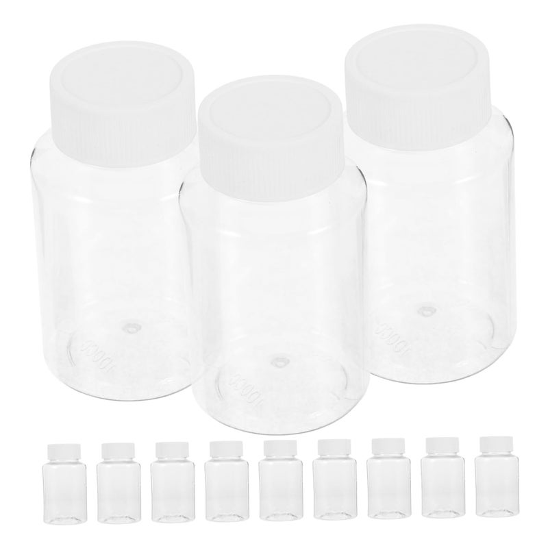 12pcs Large Opening Transparent Medicine Bottles With Caps For Pills Storage Travel Sealed Containers - Image 2