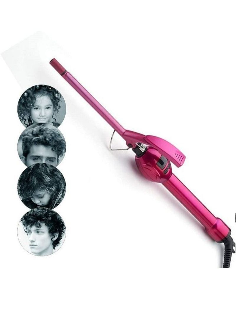NIBEMINENT Curly Hair Curling Wand Flat Iron Wand Long   Rose Red 9mm - Image 5