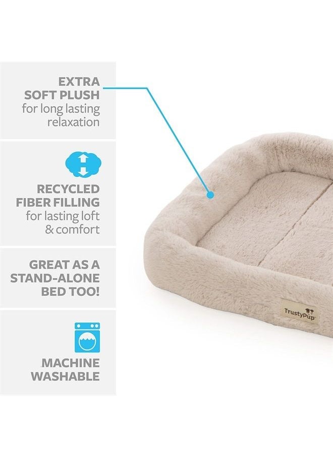 TrustyPup - Quilted Crate Bolstered Mat Dog Bed, Ideal for Crates - Beige, Extra Large - Image 1