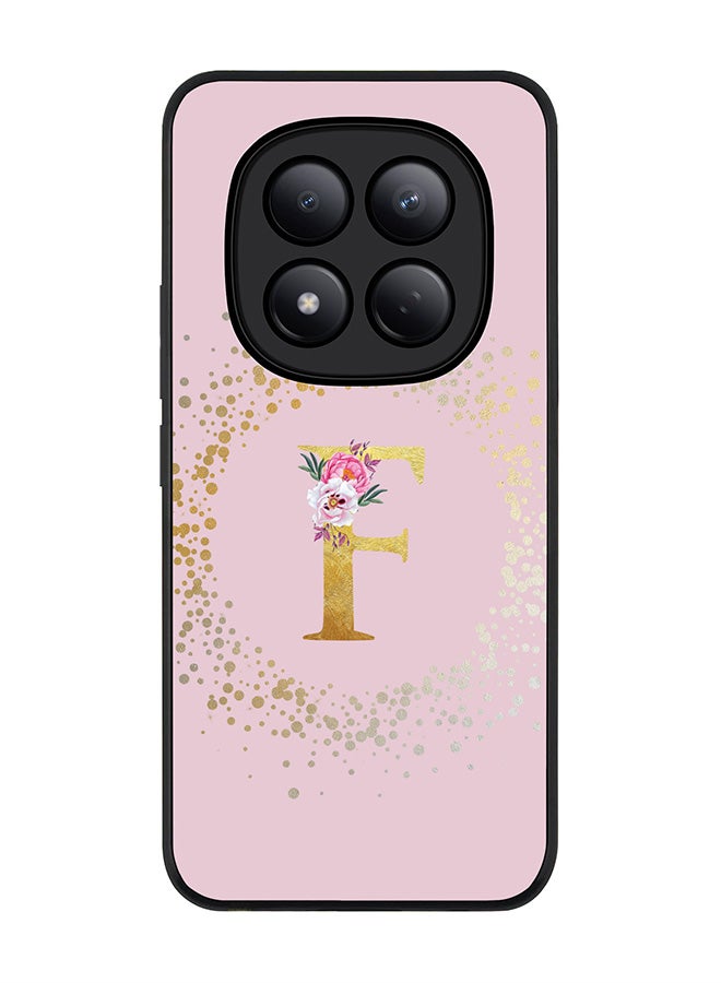 For Xiaomi Redmi Note 15 Pro 4G Case,Slim fit Camera Protection, Shockproof Thin Phone cover  - Custom Monogram Floral - F  (Pink )