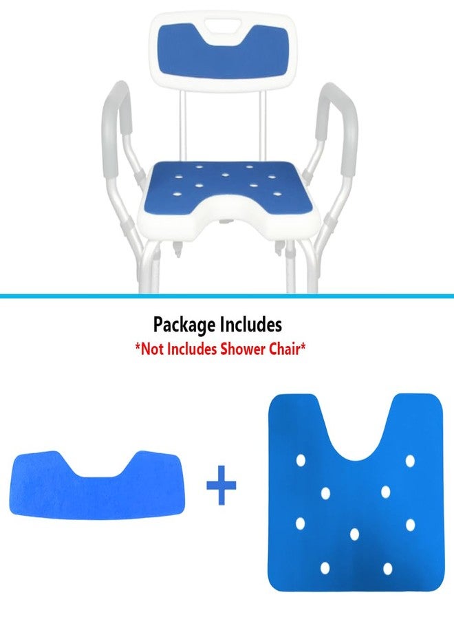 MESINURS Shower Chair Seat Mat & Back Mat Sets Fit Cutout Seat - Bath Stool Non-Slip Cushion EVA Foam Pad with Adhesive for Handicap, Disabled, Elderly, Pregnant, 2 PCS - Image 5