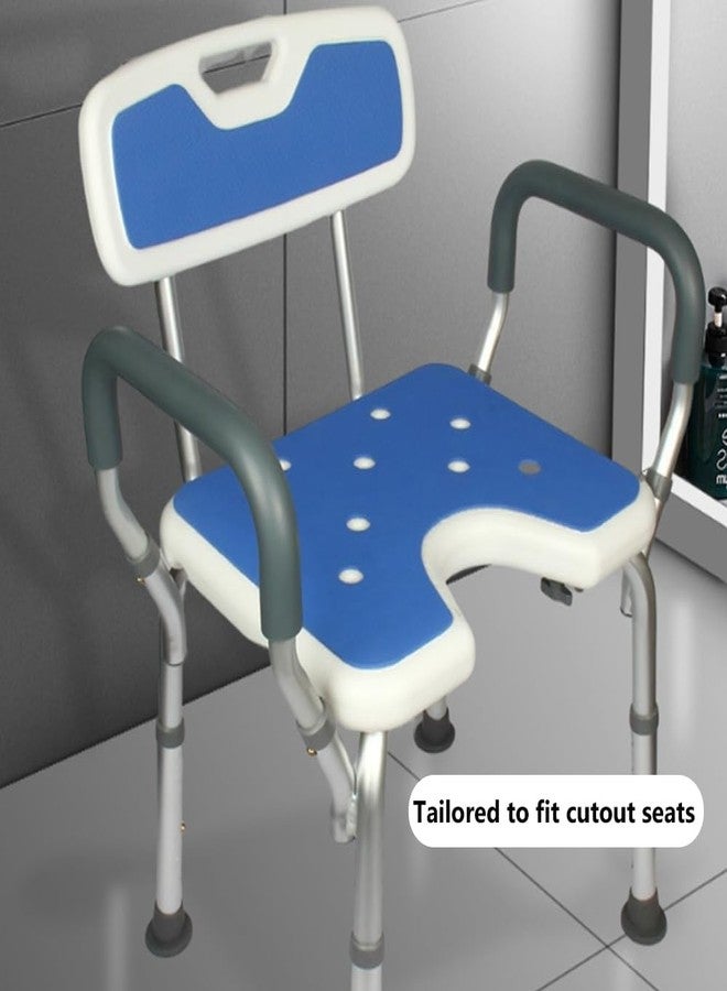MESINURS Shower Chair Seat Mat & Back Mat Sets Fit Cutout Seat - Bath Stool Non-Slip Cushion EVA Foam Pad with Adhesive for Handicap, Disabled, Elderly, Pregnant, 2 PCS - Image 4