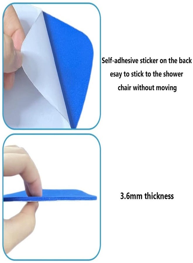 MESINURS Shower Chair Seat Mat & Back Mat Sets Fit Cutout Seat - Bath Stool Non-Slip Cushion EVA Foam Pad with Adhesive for Handicap, Disabled, Elderly, Pregnant, 2 PCS - Image 3