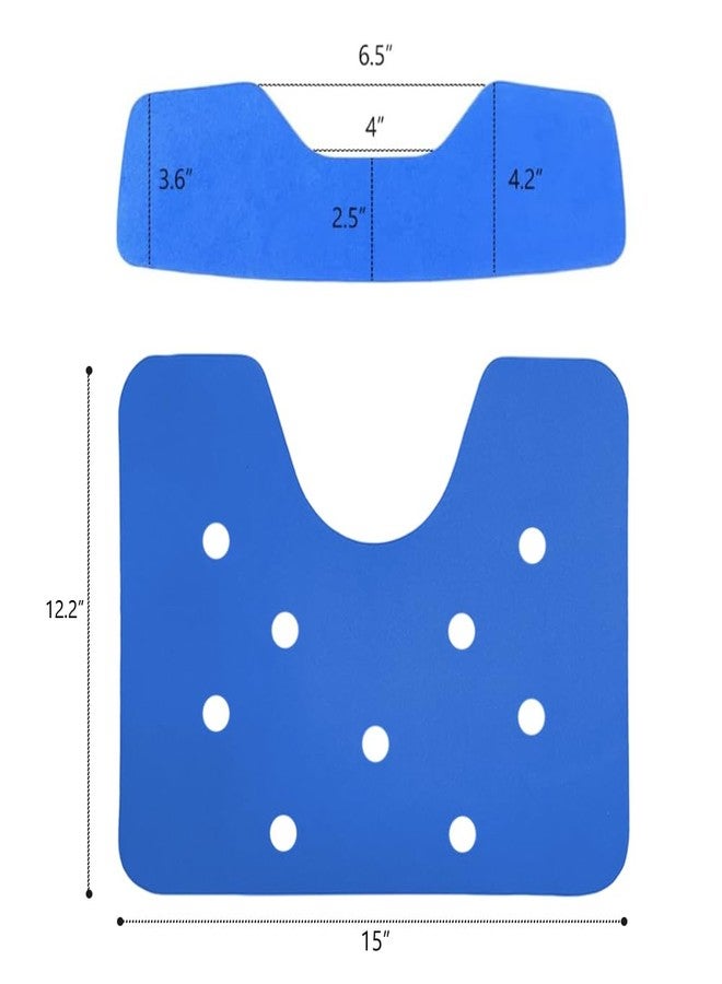 MESINURS Shower Chair Seat Mat & Back Mat Sets Fit Cutout Seat - Bath Stool Non-Slip Cushion EVA Foam Pad with Adhesive for Handicap, Disabled, Elderly, Pregnant, 2 PCS - Image 2