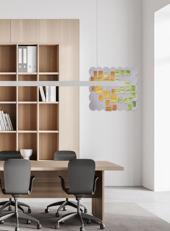 QVEEQ Scalloped Felt Bulletin Board 23.62" X 15.74", Bulletin Board Fabric, Foldable, Beige.Self-Adhesive Bulletin Decorative Design Suitable for Office Notices, Classrooms, Art - Image 5