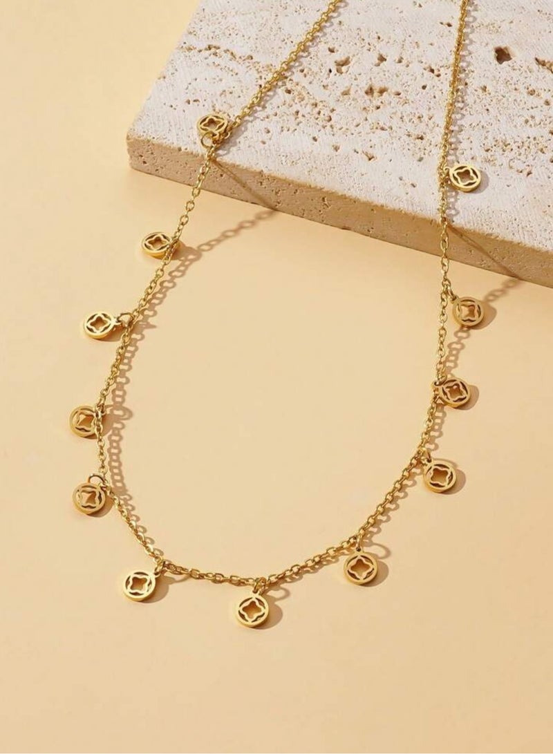 Equal Elegant Gold Stainless Steel Necklace For Women - Image 2