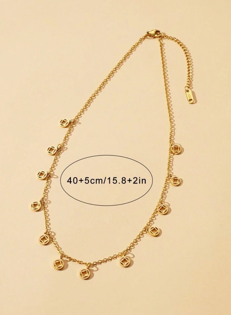 Equal Elegant Gold Stainless Steel Necklace For Women - Image 3