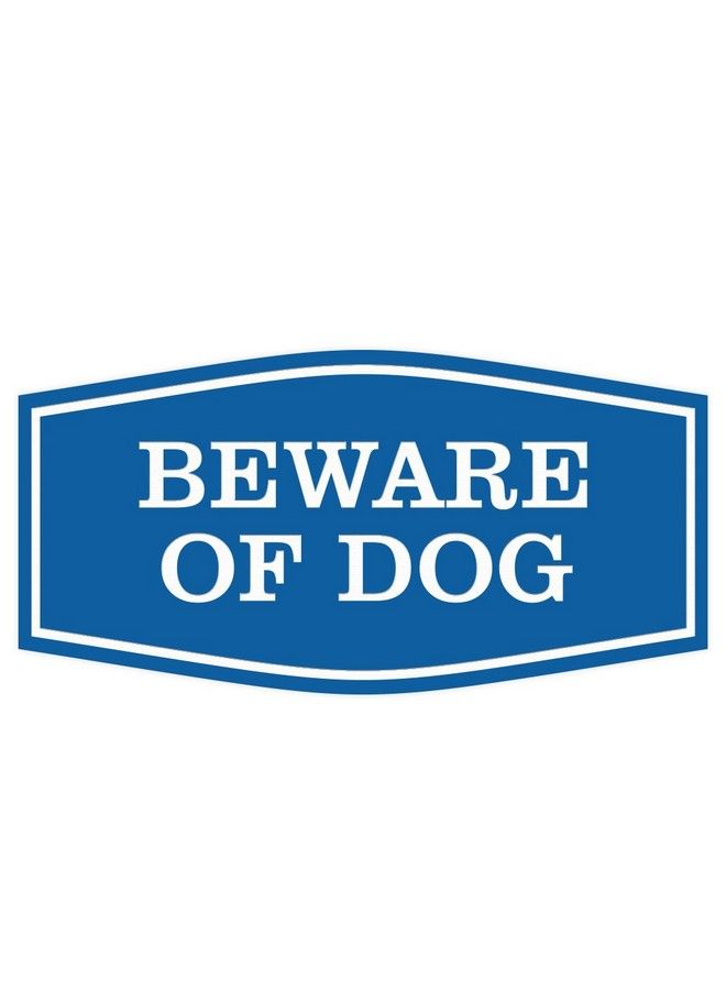 All Quality Fancy Beware Of Dog Wall Or Door Sign Laserengraved Lettering ; Durable Abs Plastic ; Vibrant Colors ; Elegant Fancy Shape (Blue) Small  - Image 2