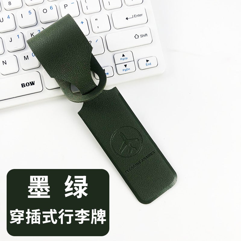 Custom Logo 6-Color PVC Leather Luggage Tags D.Green 