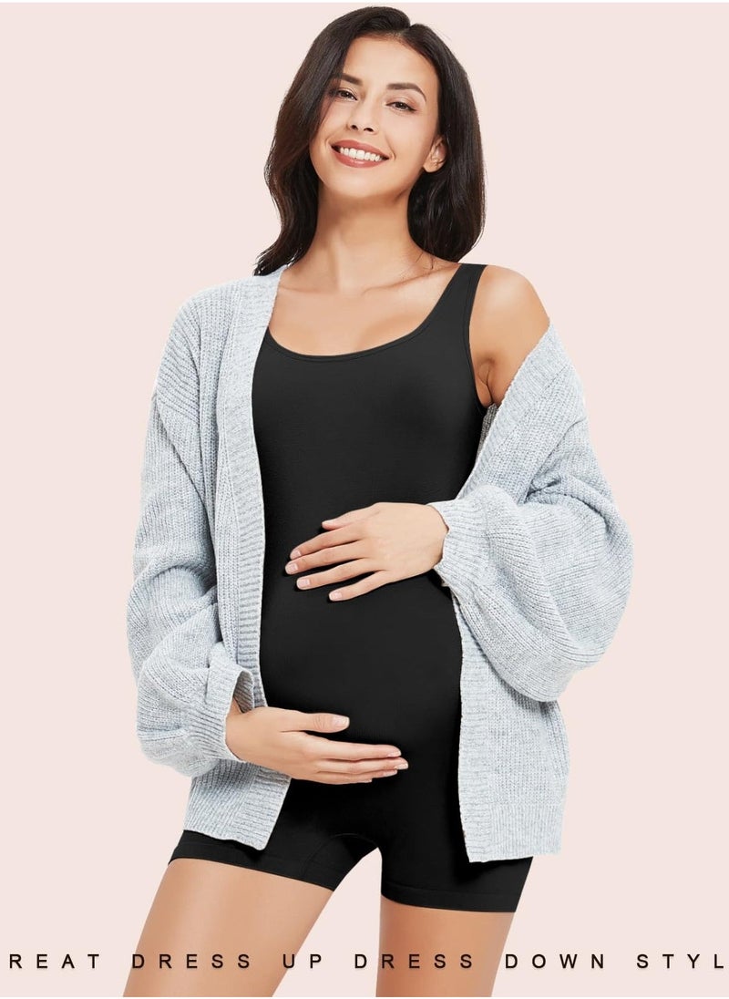 SYOSI Women's Maternity Bodysuit Pregnancy Shapewear Double Lined Sleeveless Tank Top Shorts Romper Jumpsuit, XXL - Image 2
