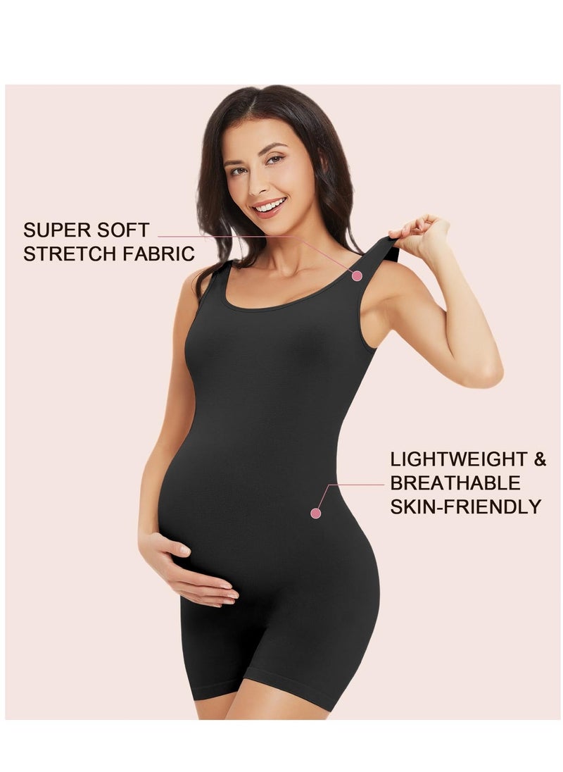 SYOSI Women's Maternity Bodysuit Pregnancy Shapewear Double Lined Sleeveless Tank Top Shorts Romper Jumpsuit, XXL - Image 3