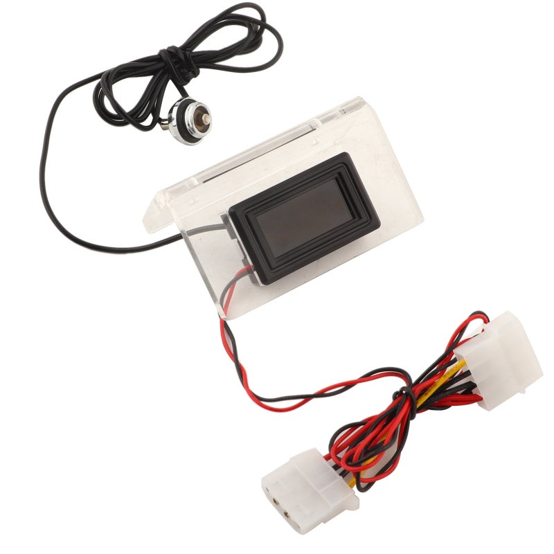 Temperature Detector with LCD Screen -50~110℃ Monitoring Range Digital Thermometer - Waterproof Probe Dial Thermometer for PC Water Cooling - Image 1