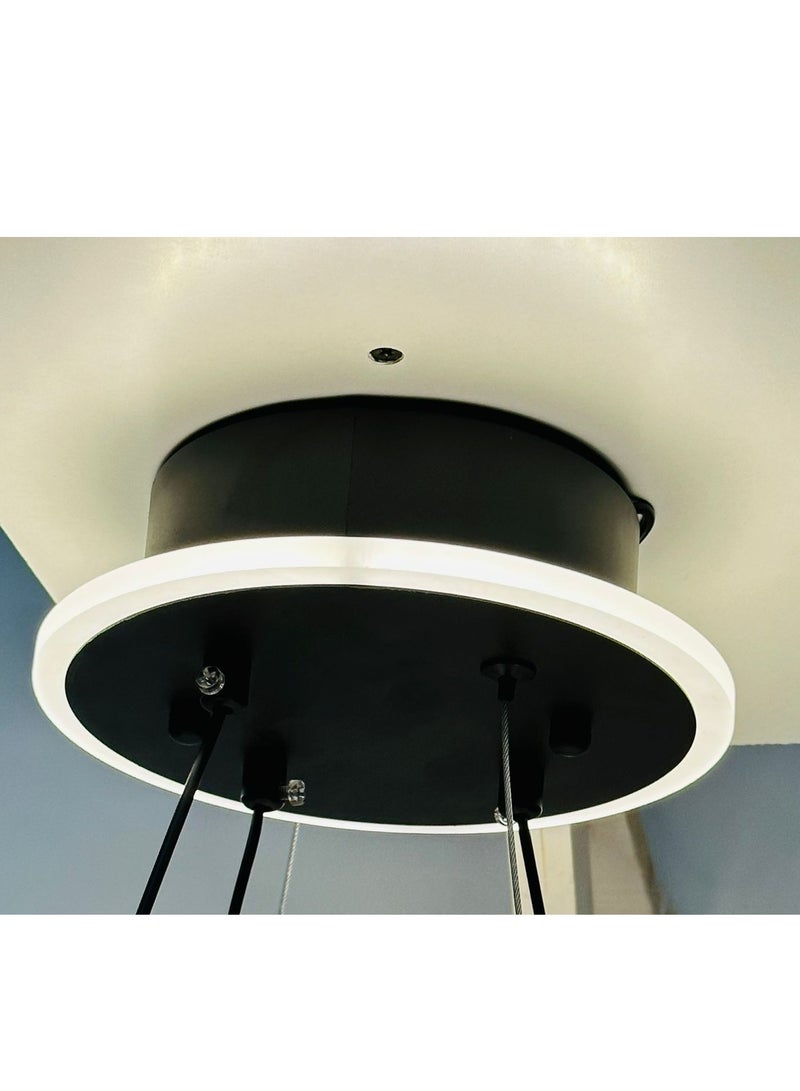 Chandelier Modern ceiling Round earrings Multi Design Three Lights Diameter 25 - 60 cm Black  - Image 3