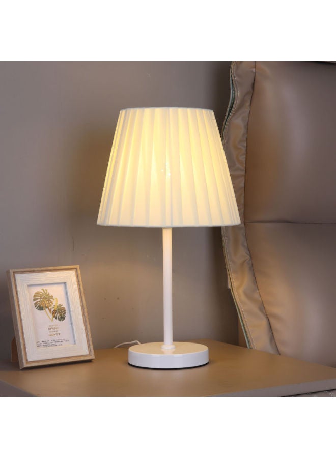 Generic Bedroom Bedside Lamp Net Red Light Girl's Heart Nordic Retro Table Lamp Decoration Ins Girl's High-value Nightlight-Color:Linen-white Large - 9w - 12w Three-color Led Bulb - Individual Bulb - Image 1