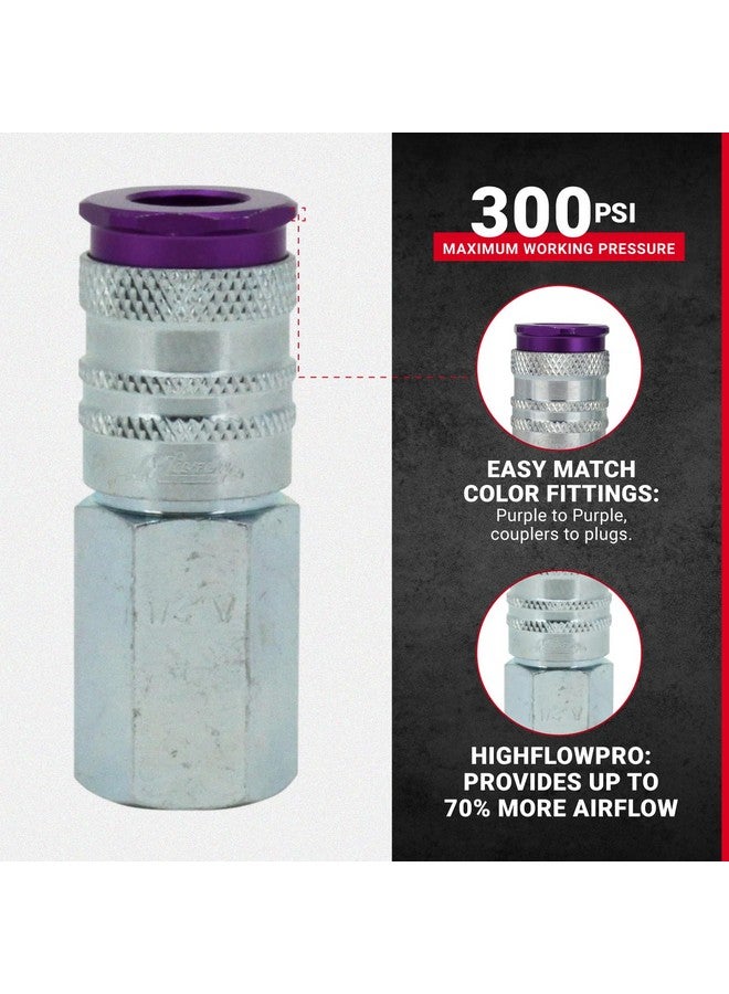 ميلتون وصلات Milton 764VC ColorFit HighFlowPRO، على شكل حرف V، أرجوانية، 1/4 بوصة NPT أنثى، علبة من 10 قطع - Image 2