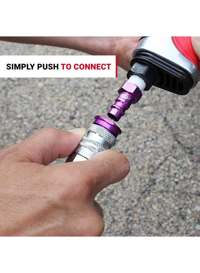 ميلتون وصلات Milton 764VC ColorFit HighFlowPRO، على شكل حرف V، أرجوانية، 1/4 بوصة NPT أنثى، علبة من 10 قطع - Image 4
