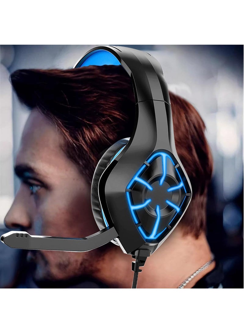 Arabest Headworn Computer Gaming Earphones, Wired Earphones, Illuminated Dual 3.5Mm+USB Powered Gaming Earphones,Corded Headphones,Computer Gaming Earphones, Black - Image 3