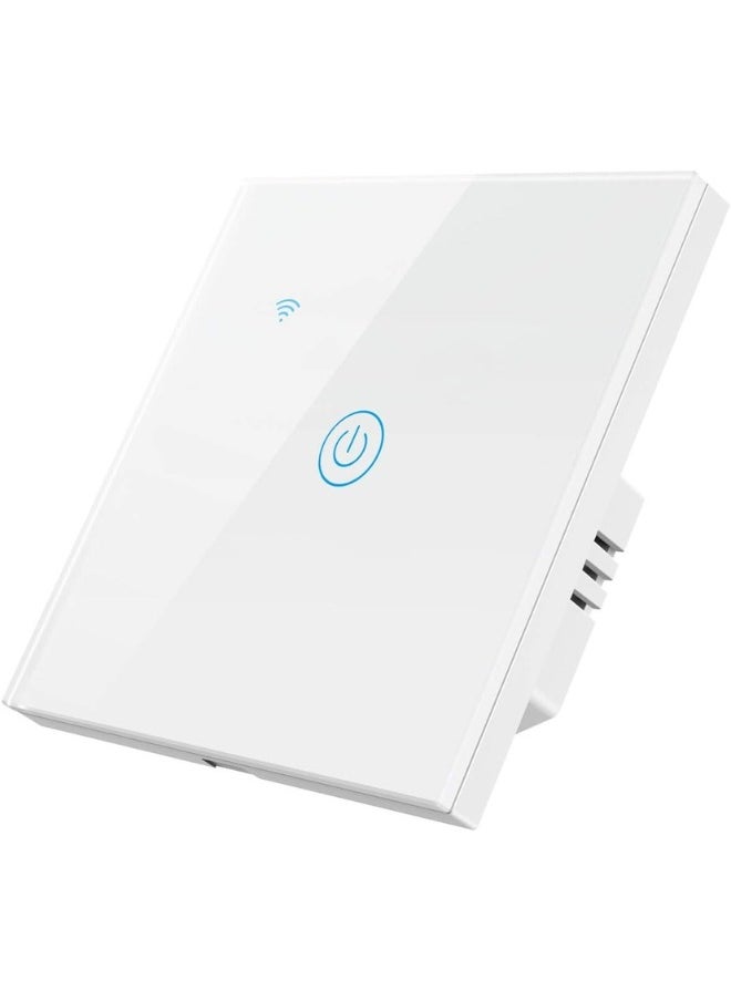 Doogee Wi-Fi Zigbee Smart Wireless Touch Switches No Neutral Wire Required Compatible with Alexa and Google Home APP Remote Control Touch Switch Voice Control No Hub Required (1 Gang White)  - Image 1