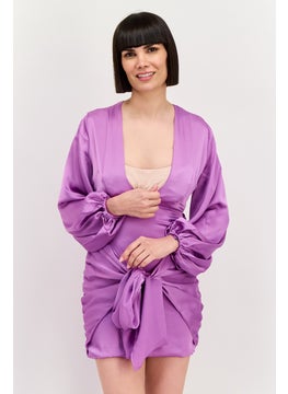 Collective The Label Women Petite Plain Mini Dress, Purple  - Image 1