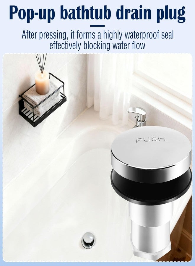 8B8B Universal Bathtub Pop up Drain Stopper, Tip Toe/Foot Actuated Bathtub Drain Stopper Includes 3/8'', 5/16'' Thread Studs and Star Shape Lock Washer - Image 5