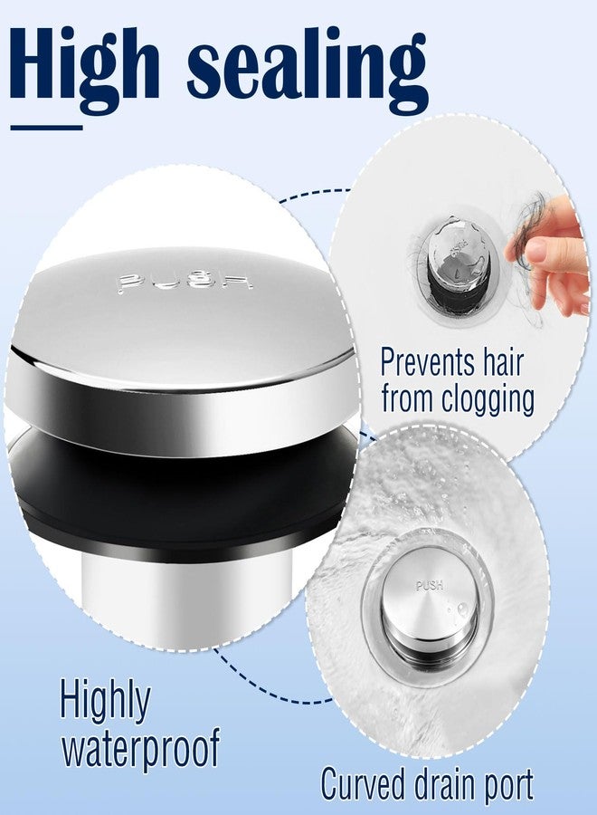 8B8B Universal Bathtub Pop up Drain Stopper, Tip Toe/Foot Actuated Bathtub Drain Stopper Includes 3/8'', 5/16'' Thread Studs and Star Shape Lock Washer - Image 3