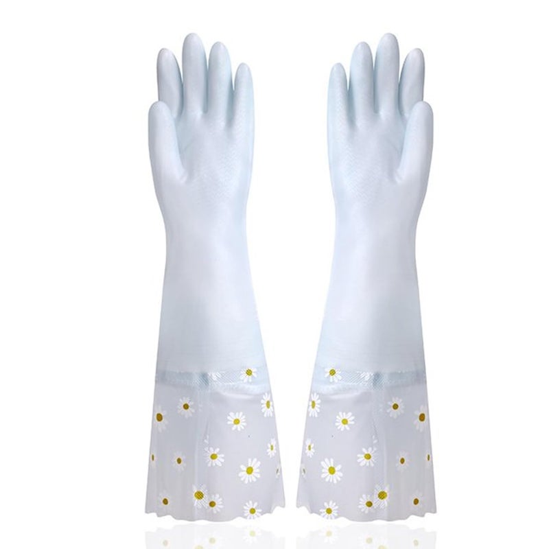 Kuber Industries Kuber Industries Multi-Purpose Hand Gloves For Kitchen Cleaning, Bathroom Cleaning & Gardening|Reusable Gardening Gloves|Long Elbow Gloves For Better Protection|Non-Slippery & Durable |9051|Jelly Blue - Image 1