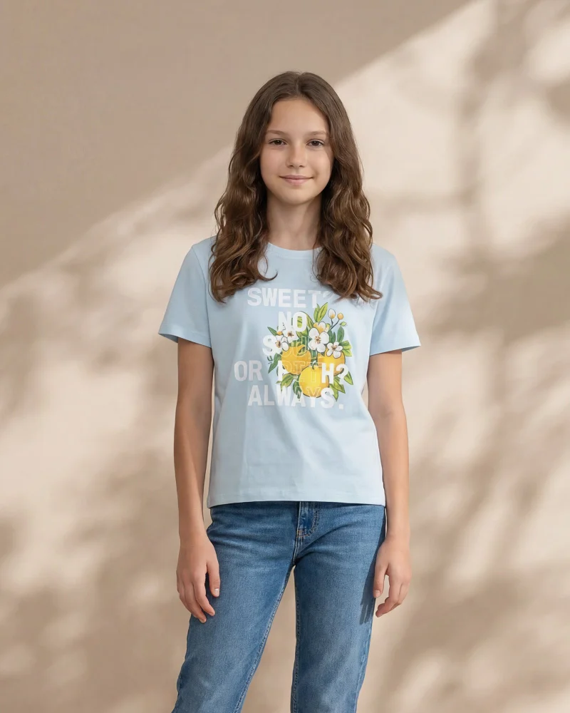 Redtag Senior Girls Blue T-Shirt